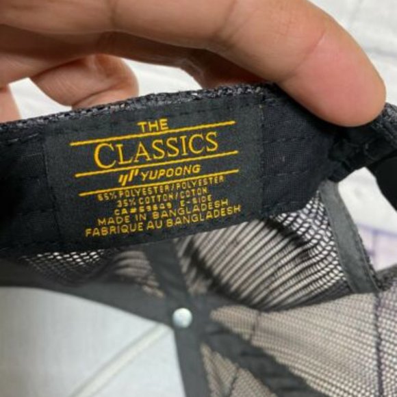 YUPOONG The Classics Hat Cap Snapback Black Gray Trucker Mesh Sew on Patch Logo - Picture 7 of 10